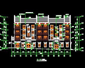 四层古建筑商住楼建筑施工图纸免费下载 园林古建